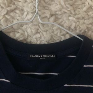 Brandy Melville one size blue and white stripe t